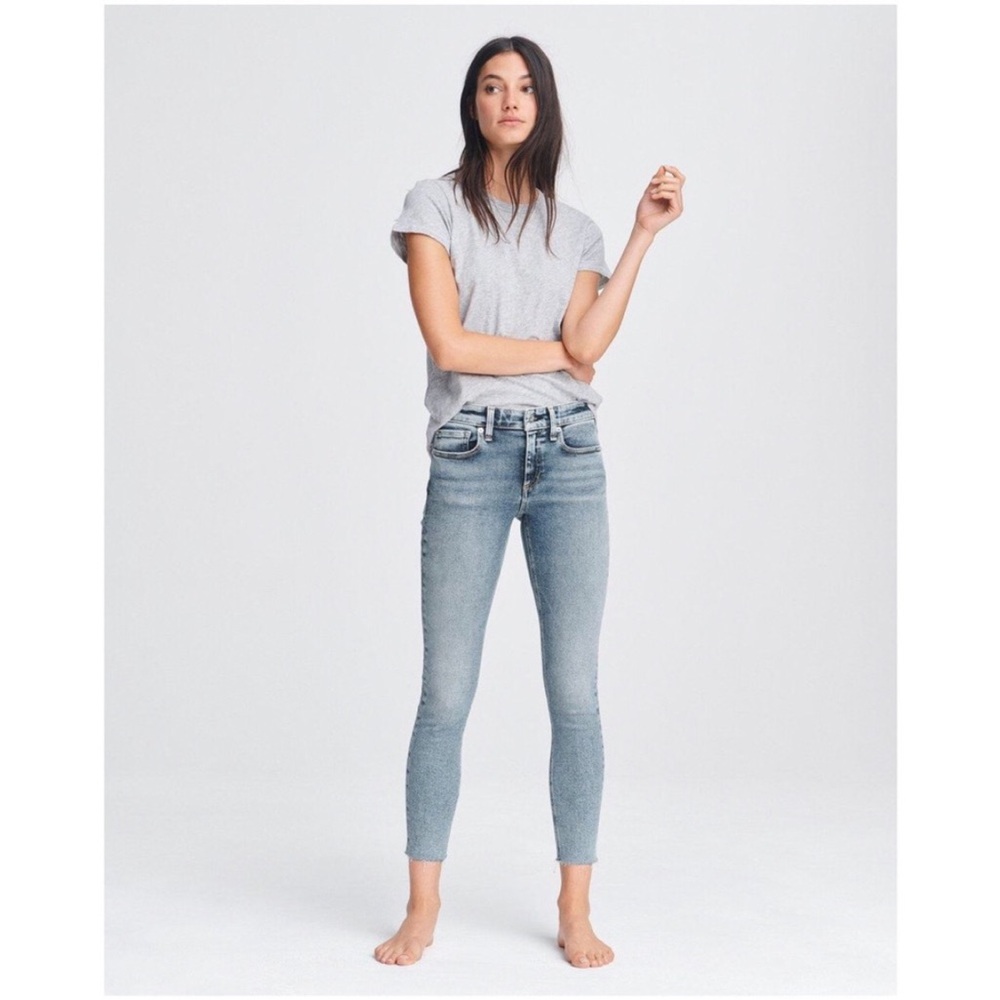 Rag and Bone  Cate Cropped Jeans in montauk with holes